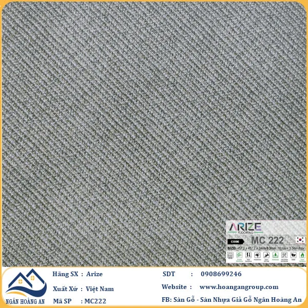 Sàn Nhựa Dán Keo Giả Vân Thảm Arize 3mm